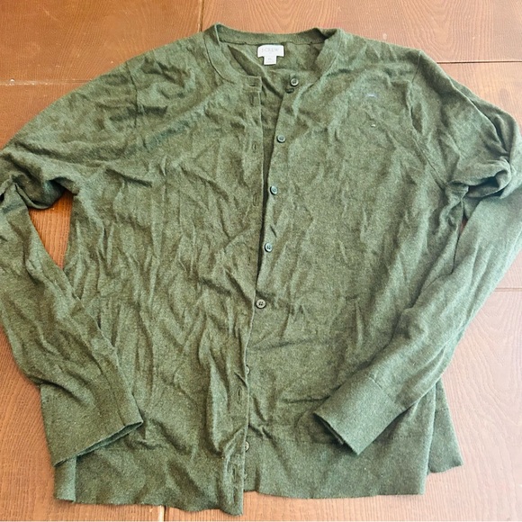 J. Crew Artist Tee in Forest Green with Matching Cardigan, size xl/l - Picture 8 of 14